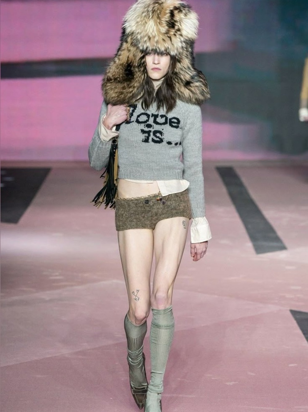 DSquared2 FW 2020 Runway Look 10 “Love Is…” Wool Knit Sweater